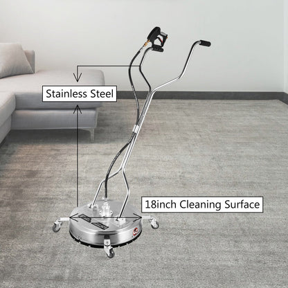 VEVOR Surface Cleaner 18 inch Flat Surface Cleaner for Pressure Washer 4000psi Pressure