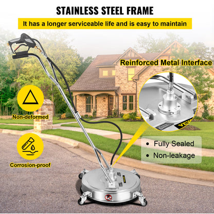 VEVOR Pressure Washer Surface Cleaner, 20'', Max. 4000 PSI Pressure by 2 Nozzles
