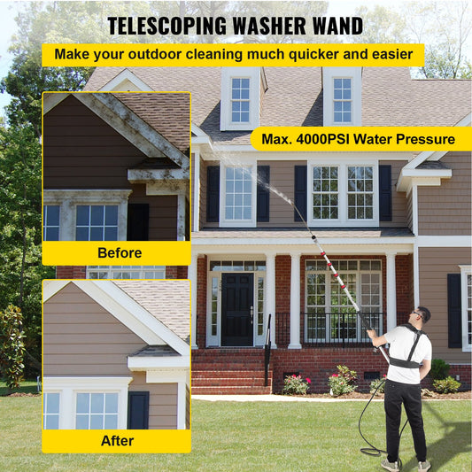 VEVOR Telescoping Pressure Washer Wand, 20 ft 5-Section Length Adjustable, Max.