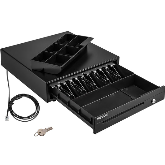 VEVOR Cash Register Drawer, 16" 12 V, for POS System with 5 Bill 6 Coin Cash Tray,