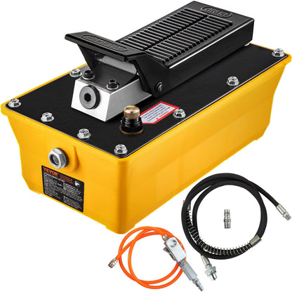 Air Hydraulic Foot Pump, 10,000 PSI, 2.3L Reservoir for Heavy Machinery