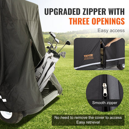 Universal 4-Seater Golf Cart Cover, Waterproof 600D Polyester, Easy Access Design