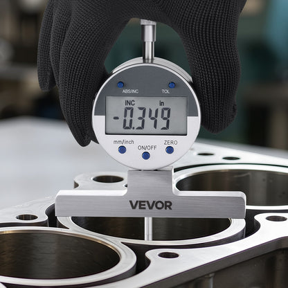Depth Gauge, Depth Micrometer Digital Electronic Indicator 0-558.8 mm Measuring Range, 0.01 mm Resolution, Precision Unit Conversion with 4 Anvils, Measuring Tool for Groove, Step, Hole
