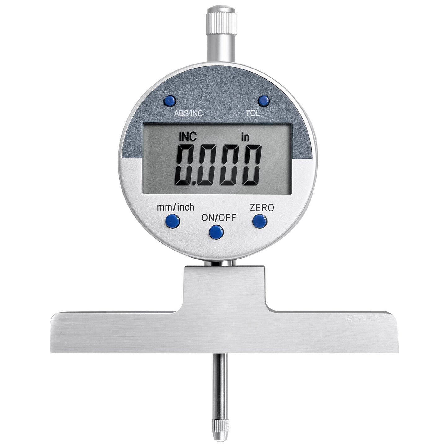 Depth Gauge, Depth Micrometer Digital Electronic Indicator 0-558.8 mm Measuring Range, 0.01 mm Resolution, Precision Unit Conversion with 4 Anvils, Measuring Tool for Groove, Step, Hole