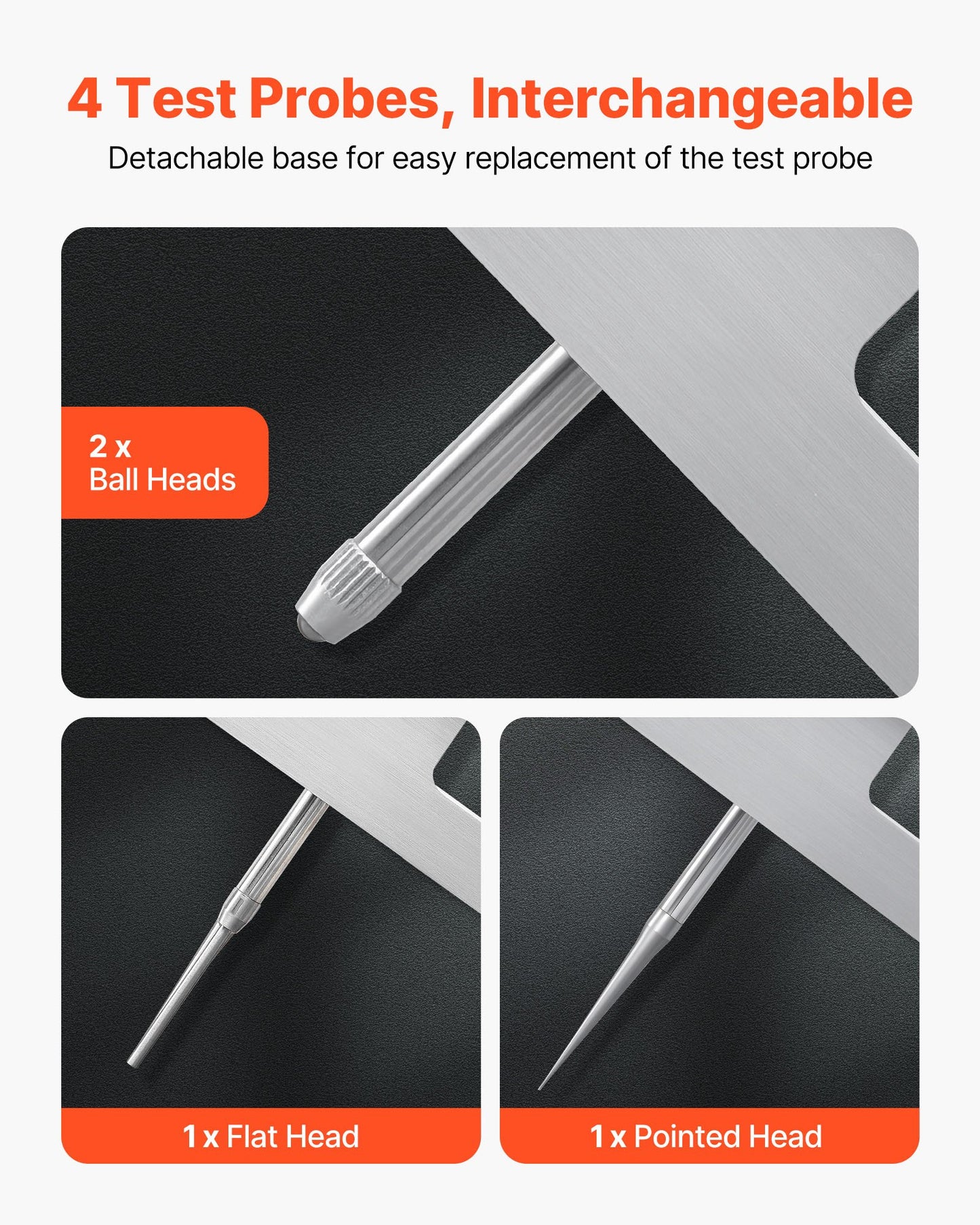 Depth Gauge, Depth Micrometer 0-22 in Measuring Range, 0.001 in Resolution, with 4 Anvils & 6 Standard Rods, Precision Easy to Read Mechanical Tool for Measuring Groove, Step, Hole