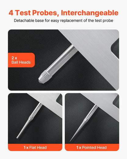 Depth Gauge, Depth Micrometer 0-22 in Measuring Range, 0.001 in Resolution, with 4 Anvils & 6 Standard Rods, Precision Easy to Read Mechanical Tool for Measuring Groove, Step, Hole