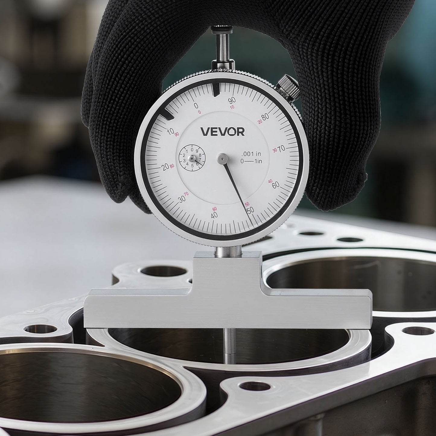 Depth Gauge, Depth Micrometer 0-22 in Measuring Range, 0.001 in Resolution, with 4 Anvils & 6 Standard Rods, Precision Easy to Read Mechanical Tool for Measuring Groove, Step, Hole