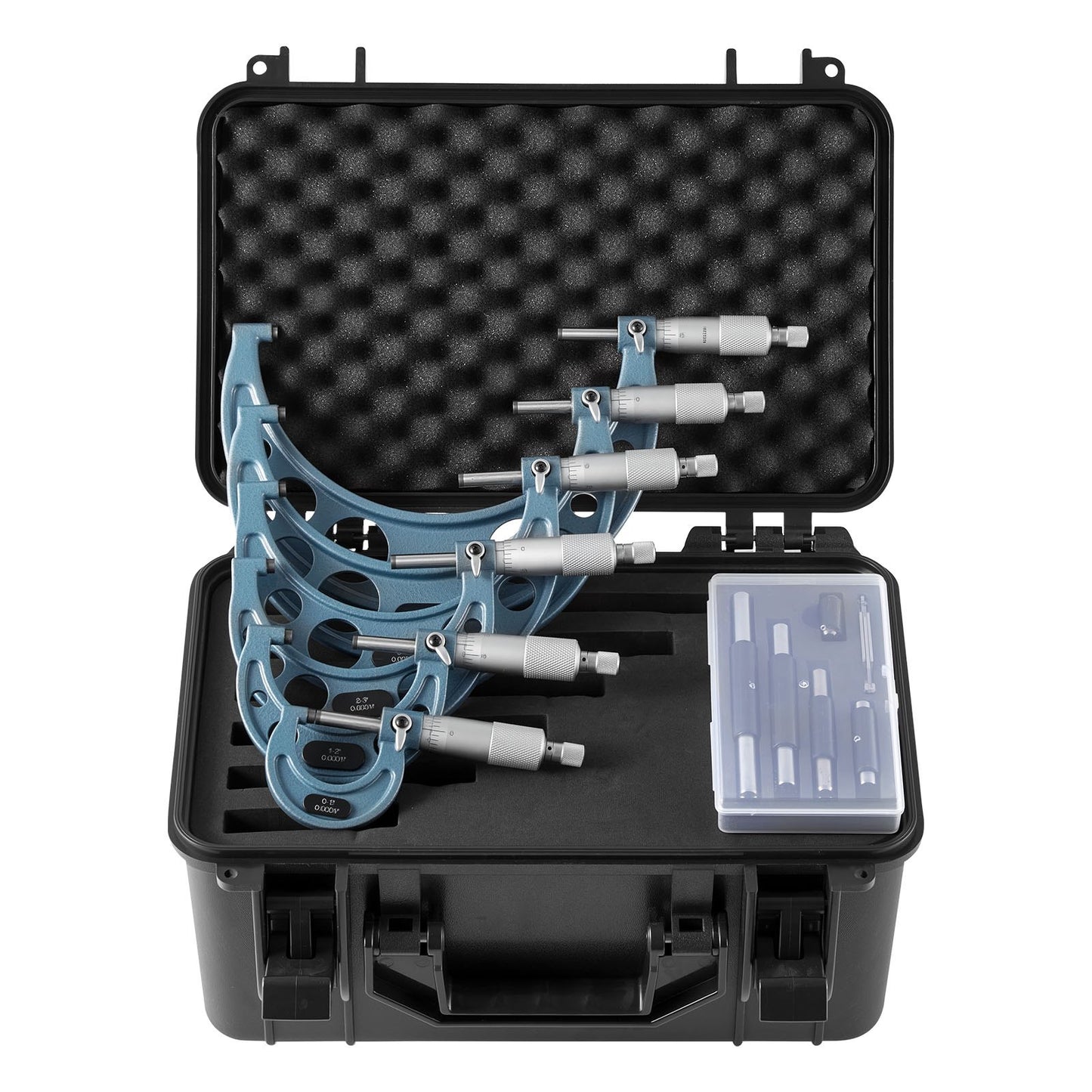 6 PCS Micrometer Set, 0-1/1-2/2-3/3-4/4-5/5-6/in Machinist Outside Micrometer, Precision Accuracy, Professional Machinist Tools with Protective Case, for Metalworking Engineering