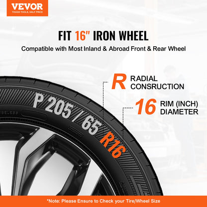 VEVOR 16" Wheel Rim Cover Hubcaps Set of 4 Sturdy Hubcap for All Weather Use