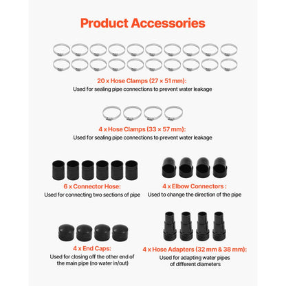 VEVOR Solar Pool Heater 850 x 6100 mm Aboveground Pool Heating System( 2 Panels)