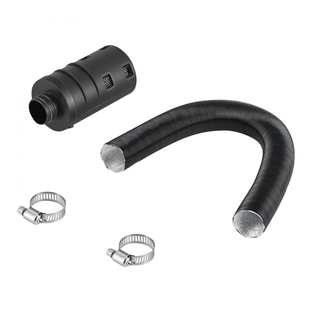 Diesel Heater Intake Pipe Kit, 25mm Car Air Parking Heater Ducting Pipe Hose Tube, Stretchable & Bendable Car Air Intake Filter Silencer Hose Pipes Kit with Clamps for 2KW 5KW 8KW Diesel Heaters
