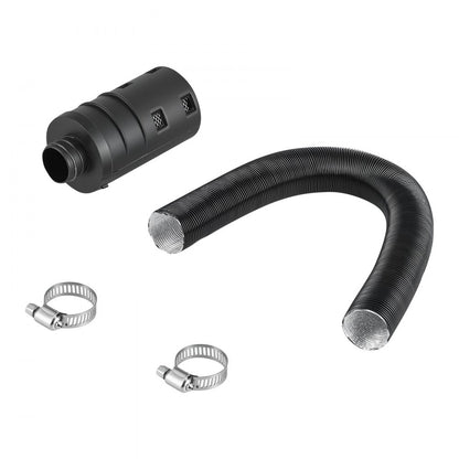 Diesel Heater Intake Pipe Kit, 25mm Car Air Parking Heater Ducting Pipe Hose Tube, Stretchable & Bendable Car Air Intake Filter Silencer Hose Pipes Kit with Clamps for 2KW 5KW 8KW Diesel Heaters