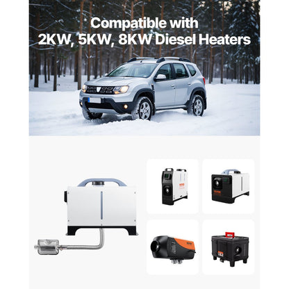 Exhaust Hose, 600mm Diesel Heater Flexible Exhaust Pipe, Stainless Steel Exhausts Hoses with 2 Hose Clamps, Air Diesel Parking Heater Exhausts Hoses Line for 2KW 5KW 8KW Diesels Heaters