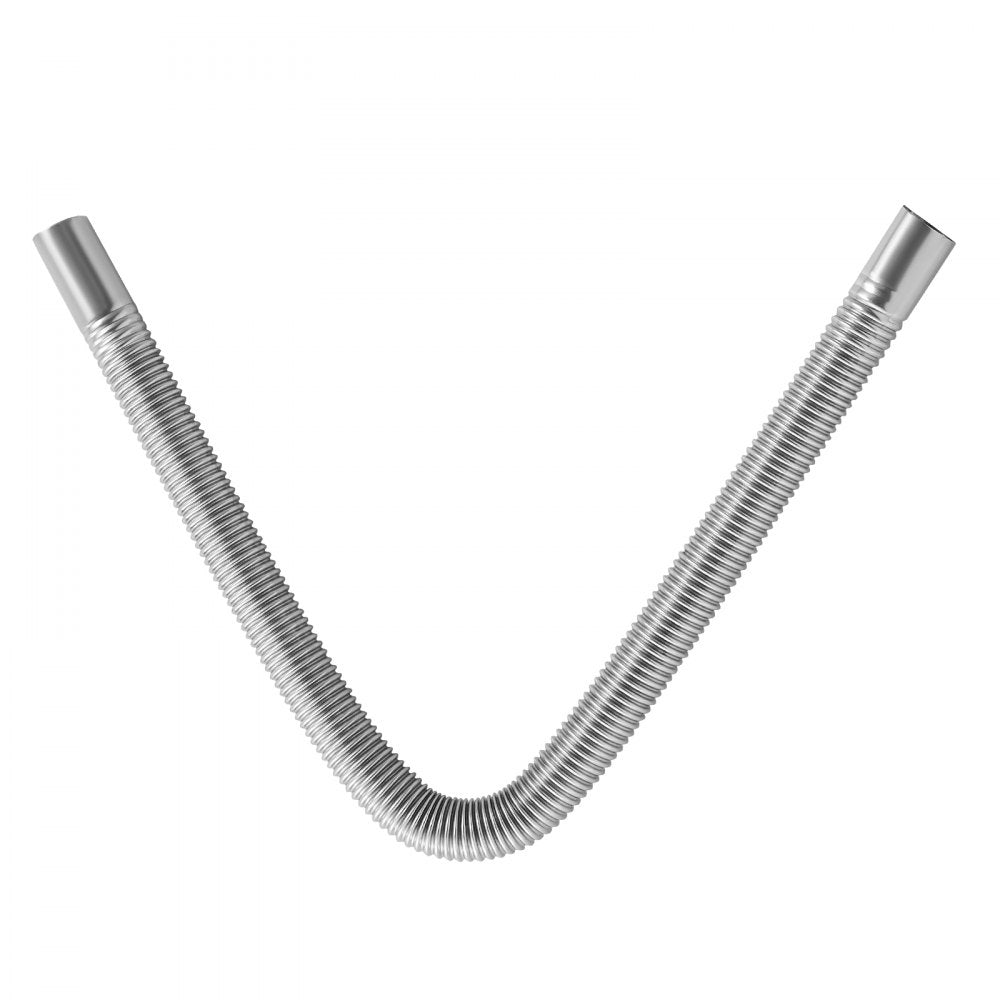 Exhaust Hose, 600mm Diesel Heater Flexible Exhaust Pipe, Stainless Steel Exhausts Hoses with 2 Hose Clamps, Air Diesel Parking Heater Exhausts Hoses Line for 2KW 5KW 8KW Diesels Heaters