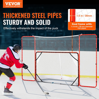 Steel Hockey Goal with Backstop & Targets for Outdoor Use, 3.1m x 1.8m