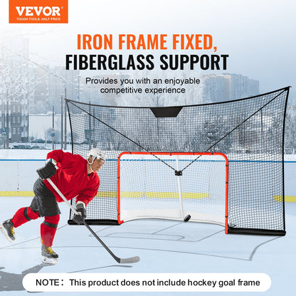 Outdoor Hockey Backstop Net with Target, 3.66x2.2m - Easy Setup & Durable Design