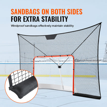 Outdoor Hockey Backstop Net with Target, 3.66x2.2m - Easy Setup & Durable Design