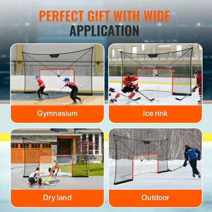 Outdoor Hockey Backstop Net with Target, 3.66x2.2m - Easy Setup & Durable Design