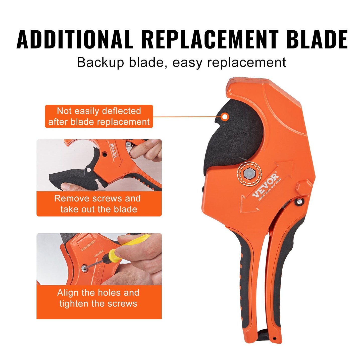 Heavy Duty Ratcheting Pipe Cutter, 0-63 mm, with Spare SK5 Blade