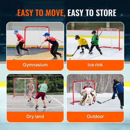 Youth Street Hockey Goal - Steel, Indoor/Outdoor, 1.37x1.12m, 6.25 kg