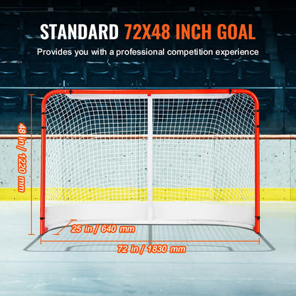 Steel Hockey Goal Set for Indoor & Outdoor Use, 1.83m x 1.22m, 11.2 kg