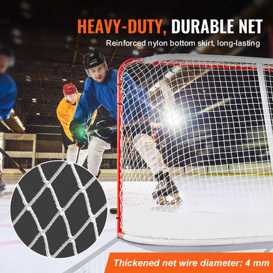 Steel Hockey Goal Set for Indoor & Outdoor Use, 1.83m x 1.22m, 11.2 kg