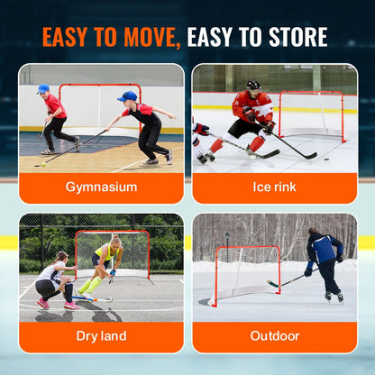 Steel Hockey Goal Set for Indoor & Outdoor Use, 1.83m x 1.22m, 11.2 kg