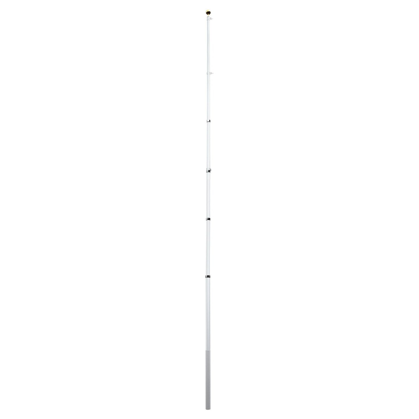 Flag Pole, 6.09 m Heavy Duty Telescopic Flagpole Kit for Outside House In Ground, Extra Thick Outdoor Aluminum Flagpole Kit with PVC Ground Sleeve for Yard, Residential or Commercial Use, Silver