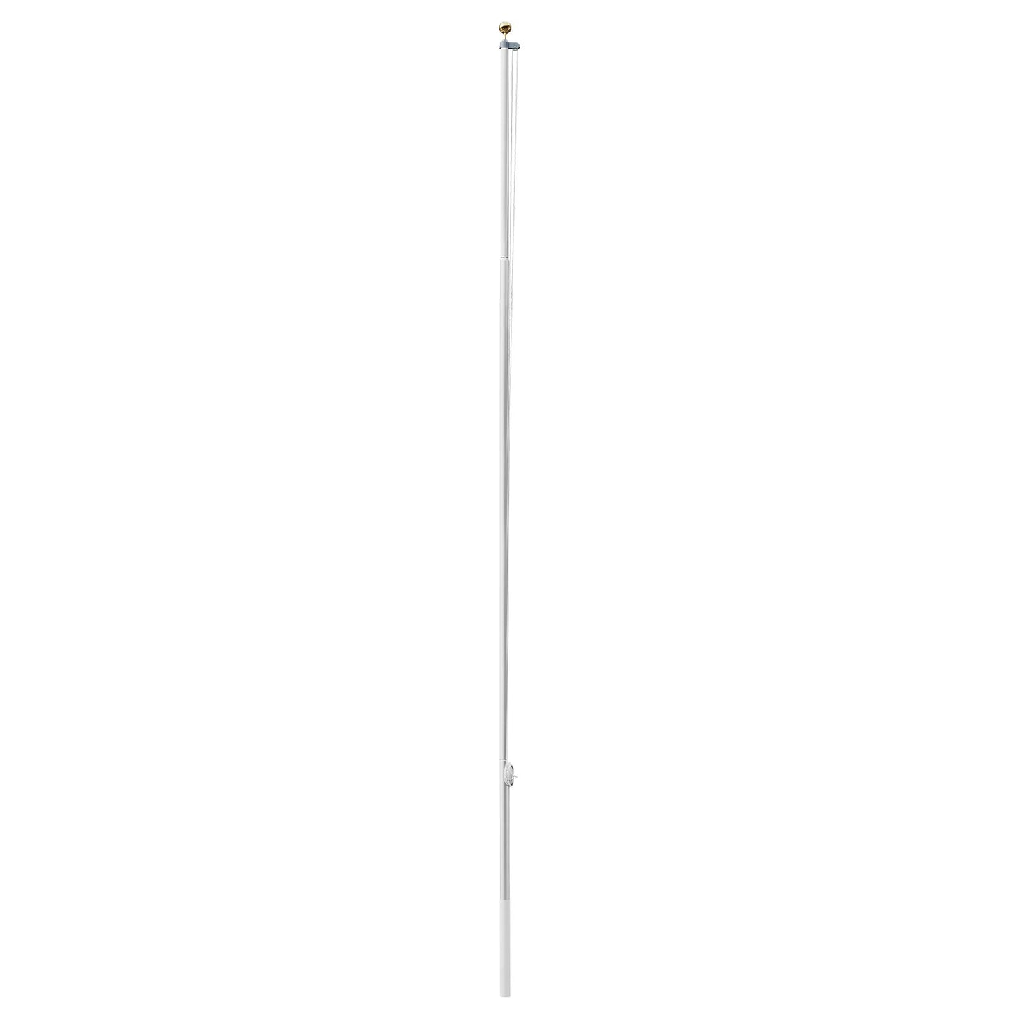 Flag Pole, 6.09 m Heavy Duty Sectional Flagpole Kit for Outside House In Ground, Extra Thick Outdoor Aluminum Flagpole Kit with PVC Ground Sleeve for Yard, Residential or Commercial Use, Silver