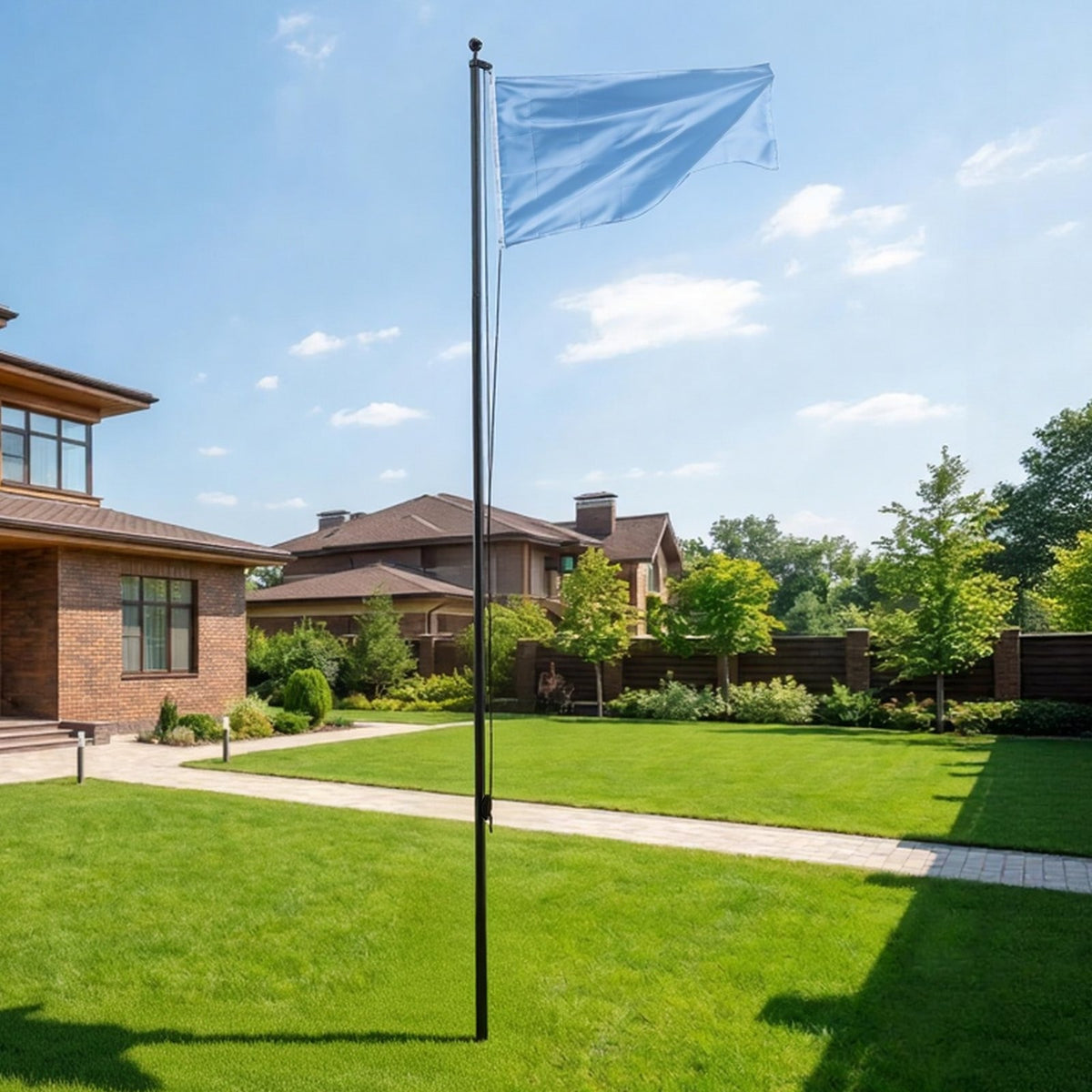 Flag Pole, 6.09 m Heavy Duty Sectional Flagpole Kit for Outside House In Ground, Extra Thick Outdoor Aluminum Flagpole Kit with PVC Ground Sleeve for Yard, Residential or Commercial Use, Black