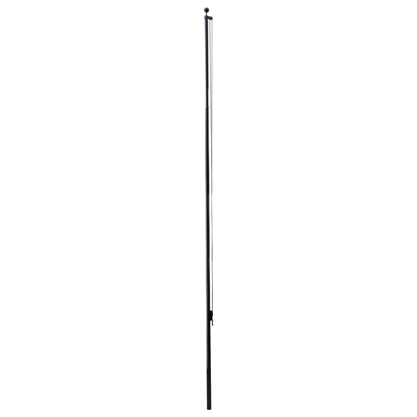 Flag Pole, 6.09 m Heavy Duty Sectional Flagpole Kit for Outside House In Ground, Extra Thick Outdoor Aluminum Flagpole Kit with PVC Ground Sleeve for Yard, Residential or Commercial Use, Black