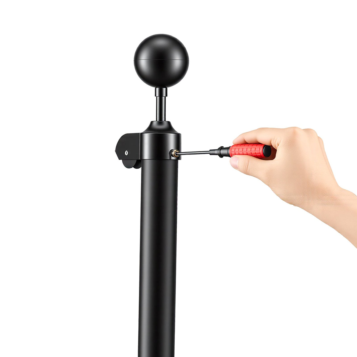 Flag Pole, 6.09 m Heavy Duty Sectional Flagpole Kit for Outside House In Ground, Extra Thick Outdoor Aluminum Flagpole Kit with PVC Ground Sleeve for Yard, Residential or Commercial Use, Black