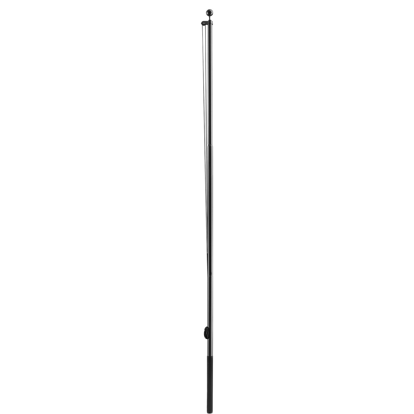 Flag Pole, 9.14 m Heavy Duty Sectional Flagpole Kit for Outside House In Ground, Extra Thick Outdoor Aluminum Flagpole Kit with PVC Ground Sleeve for Yard, Residential or Commercial Use, Black