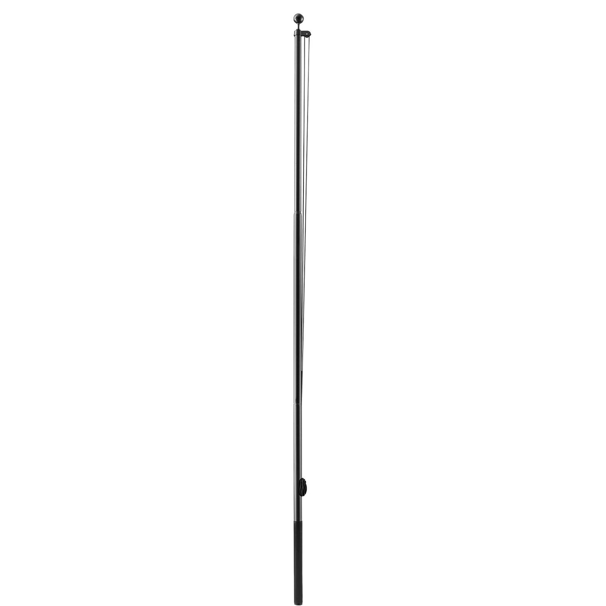 Flag Pole, 9.14 m Heavy Duty Sectional Flagpole Kit for Outside House In Ground, Extra Thick Outdoor Aluminum Flagpole Kit with PVC Ground Sleeve for Yard, Residential or Commercial Use, Black