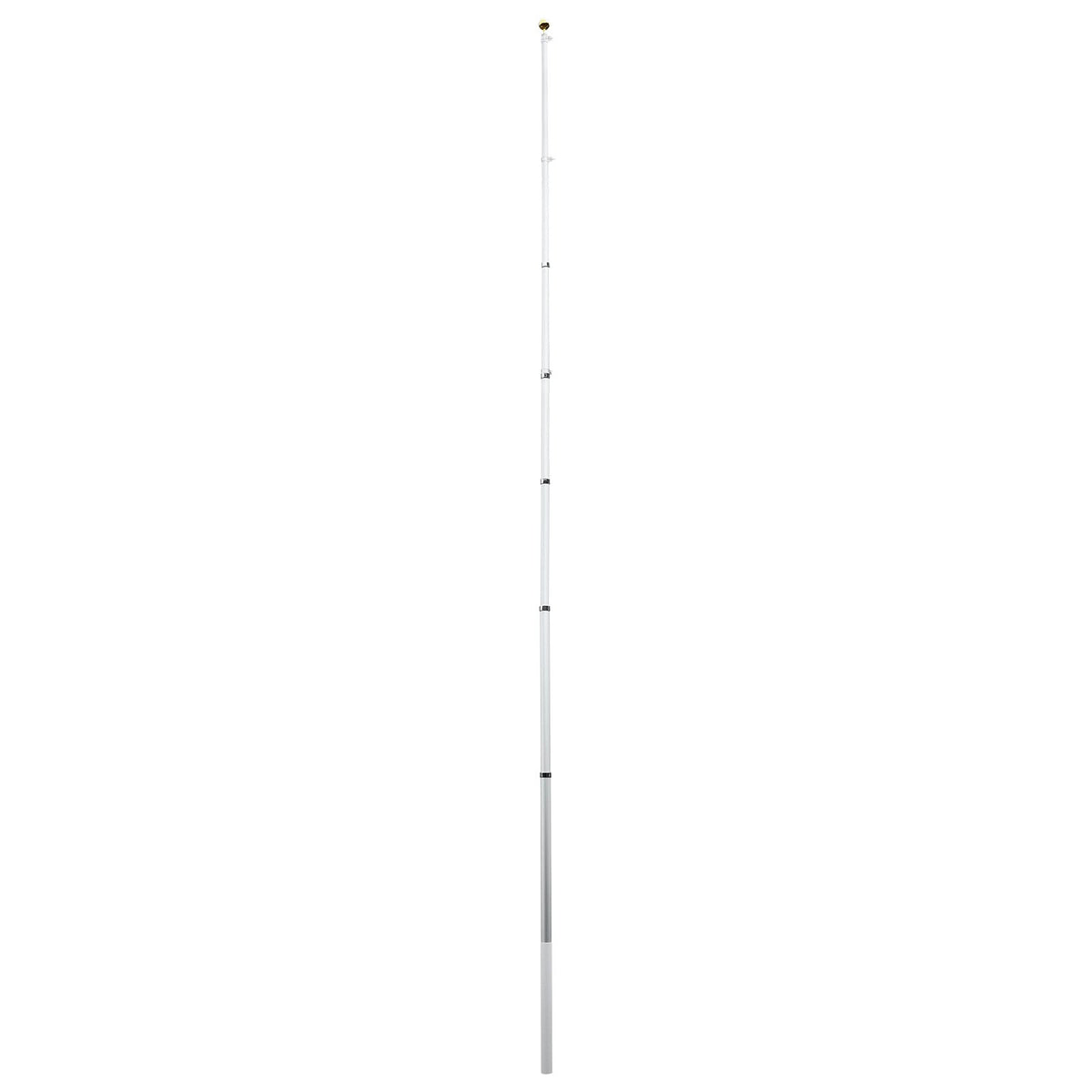 Flag Pole, 9.14 m Heavy Duty Telescopic Flagpole Kit for Outside House In Ground, Extra Thick Outdoor Aluminum Flagpole Kit with PVC Ground Sleeve for Yard, Residential or Commercial Use, Silver