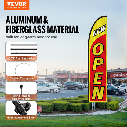 VEVOR Open Flags for Business Advertising Flags for Outside Banner Flag and Pole