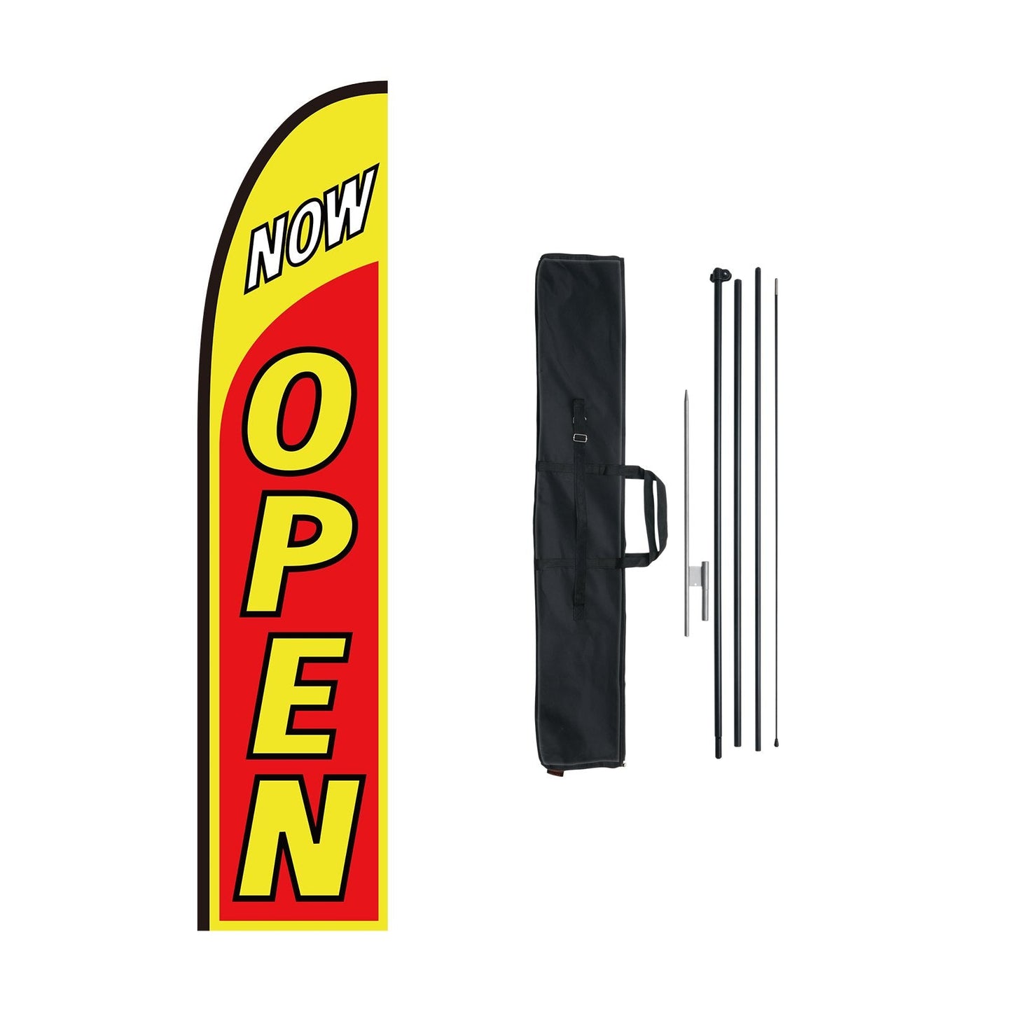 Durable Business Advertising Open Flag Set with 4.4m Pole and Easy Setup