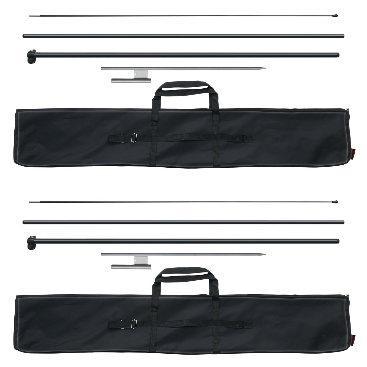 VEVOR Feather Flag Pole Kit 2 Packs Swooper Flag Pole 12.7 ft with Ground Stakes