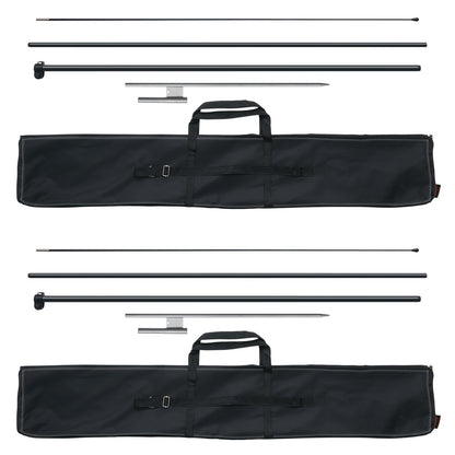 VEVOR Feather Flag Pole Kit 2 Packs Swooper Flag Pole 12.7 ft with Ground Stakes