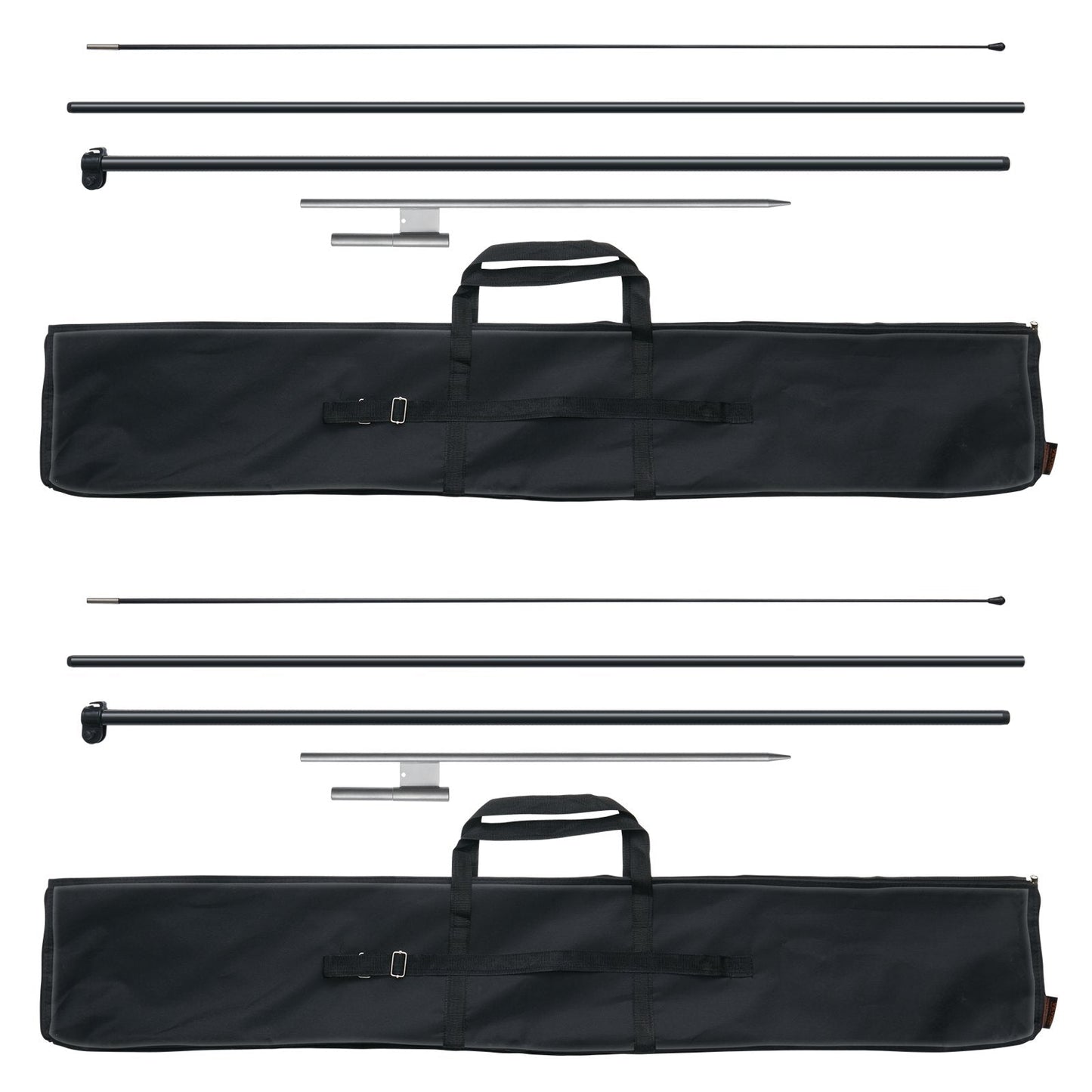Dual Pack Feather Flag Pole Kit with Ground Stakes, 3.9m Tall, Easy Setup