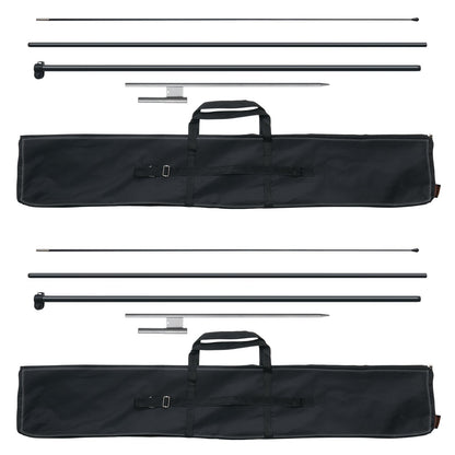 Dual Pack Feather Flag Pole Kit with Ground Stakes, 3.9m Tall, Easy Setup