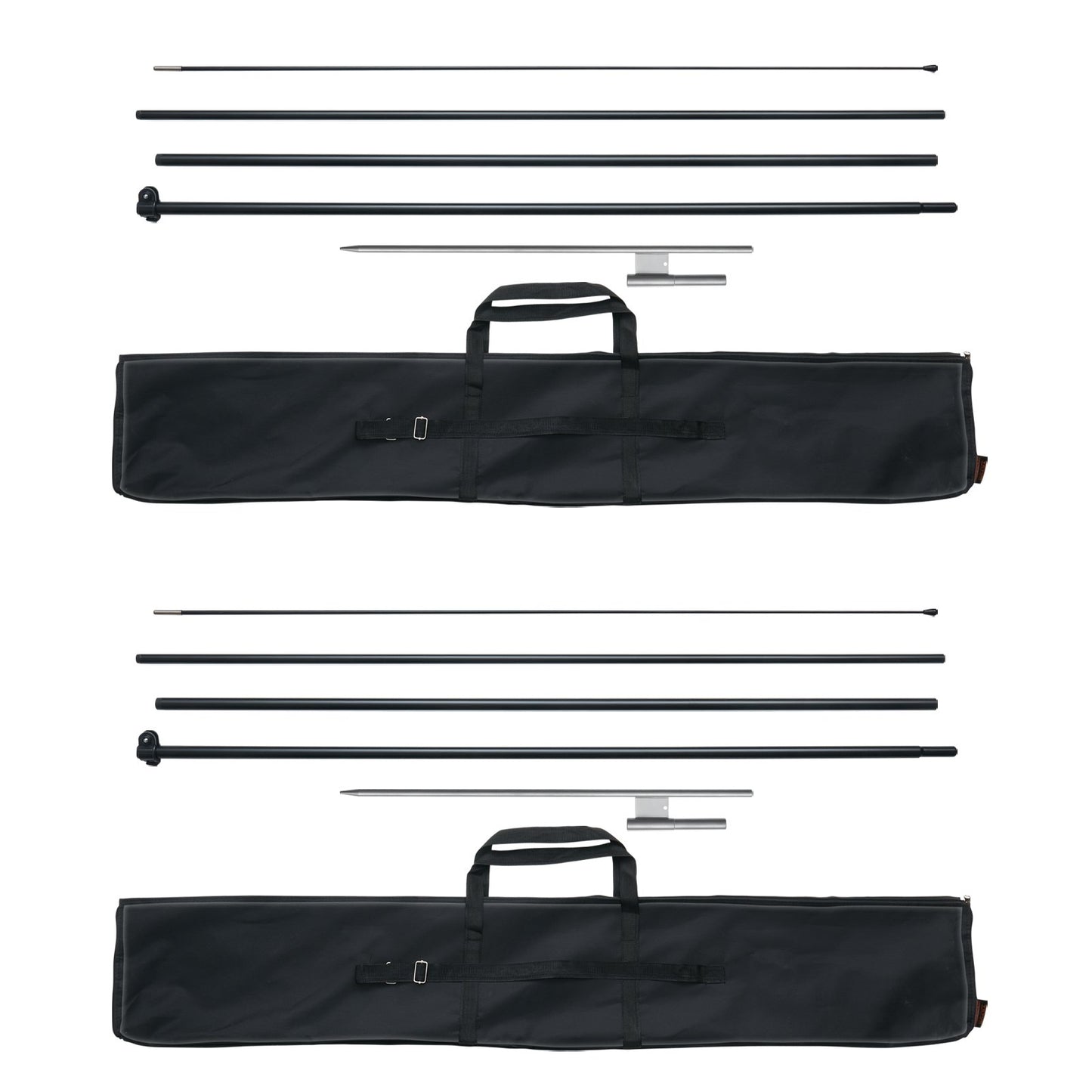VEVOR Feather Flag Pole Kit 2 Packs Swooper Flag Pole 16.3 ft with Ground Stakes