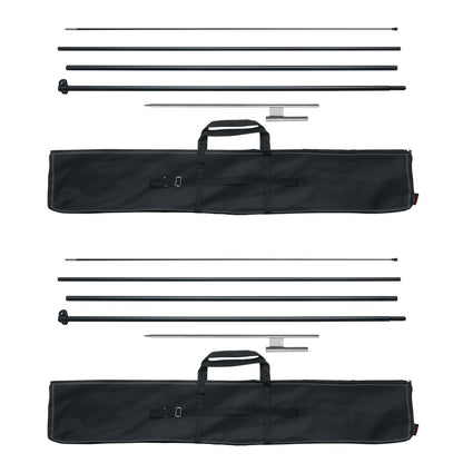 VEVOR Feather Flag Pole Kit 2 Packs Swooper Flag Pole 16.3 ft with Ground Stakes