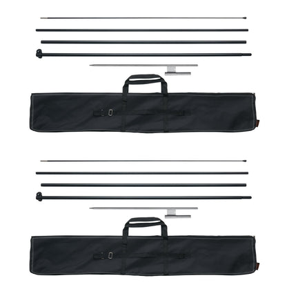 Dual Pack Feather Flag Pole Kit - 4.98m Height with Ground Stakes and Storage Bag