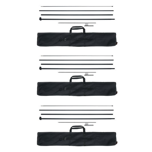 VEVOR Feather Flag Pole Kit 3 Packs Swooper Flag Pole 16.3 ft with Ground Stakes
