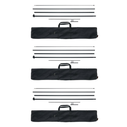 Swooper Flag Pole Kit, 3 Sets, 5m with Ground Stakes, Aluminum & Fiberglass