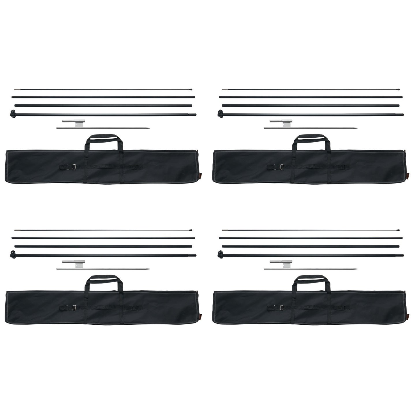 VEVOR Feather Flag Pole Kit 4 Packs Swooper Flag Pole 16.3 ft with Ground Stakes