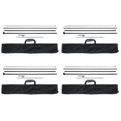 Feather Flagpole Kit with Ground Stakes, 4 Pack, 5m Tall, 7.7kg