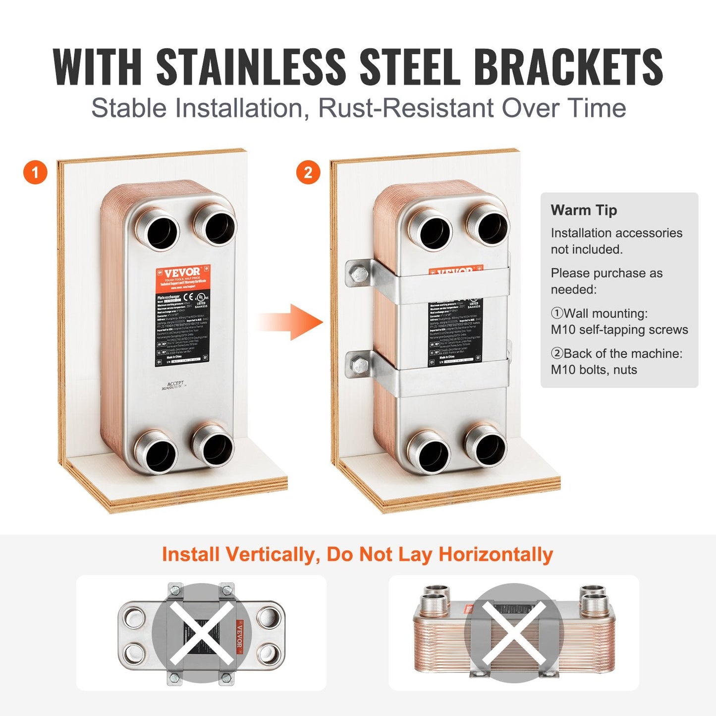 30 Plate Stainless Steel Heat Exchanger with 4 Ports, High Efficiency, 5x12cm
