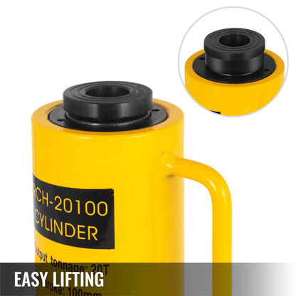 VEVOR 20T Hydraulic Cylinder Jack Hollow 4" 100mm Stroke Ram Pressure Pump